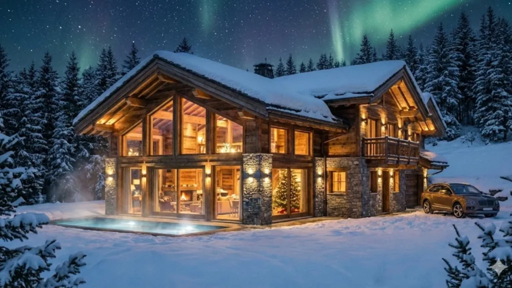 Agence M Com Marseille Altheor Courchevel Nettoyage chalet luxe montagne neige nuit