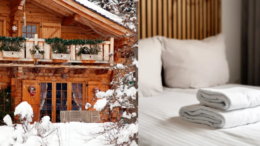 Agence M Com Marseille Altheor Courchevel Nettoyage interieur chambre cosy chalet exterieur neige montagne